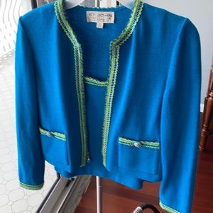 St. John sweater set. Blue green.  Size 2/P.